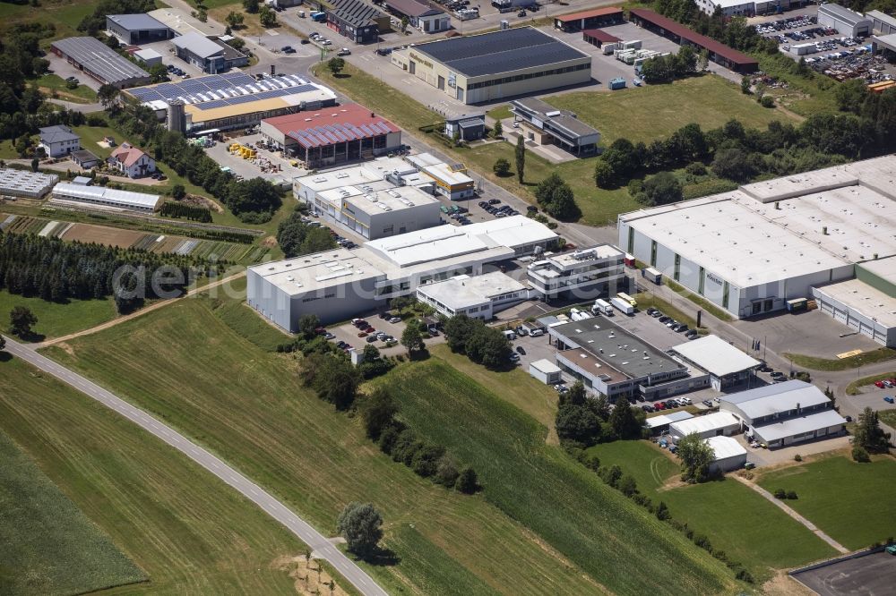 Aerial image Sulz am Neckar - Building and grounds of the company Edelstahlservice Sulz GmbH in the commercial area in Sulz am Neckar in the state Baden-Wurttemberg, Germany