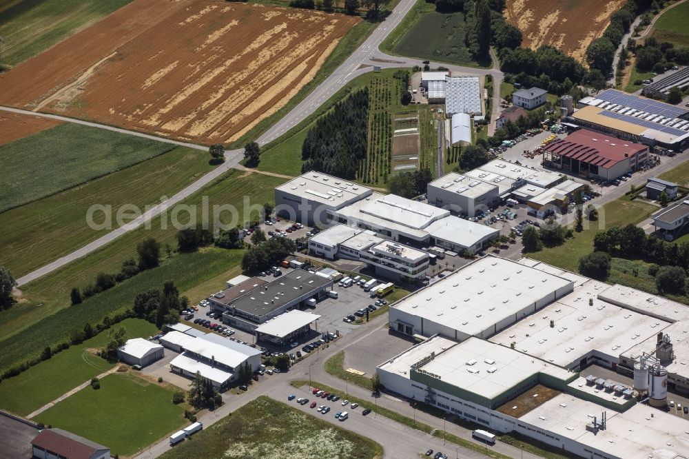 Aerial photograph Sulz am Neckar - Building and grounds of the company Edelstahlservice Sulz GmbH in the commercial area in Sulz am Neckar in the state Baden-Wurttemberg, Germany