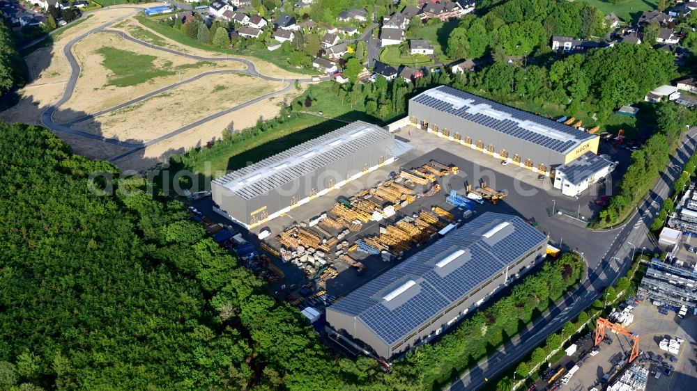 Windhagen from the bird's eye view: Company premises of Hack Schwerlastservice GmbH in Windhagen in the state Rhineland-Palatinate, Germany