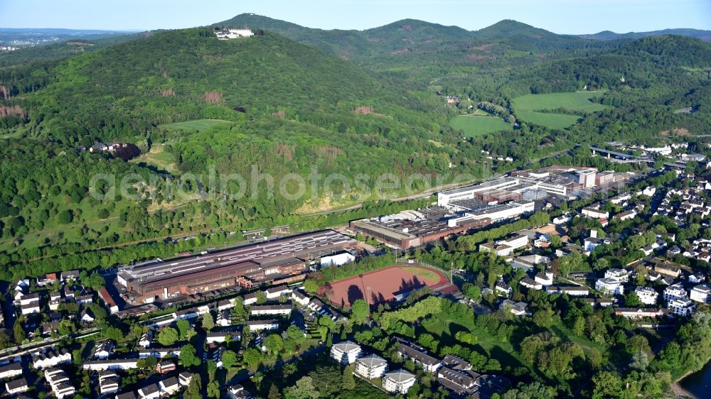 Aerial photograph Königswinter - Company premises of Maxion Wheels Werke GmbH in Koenigswinter in the state North Rhine-Westphalia, Germany