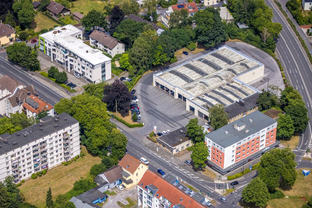 Aerial photograph Castrop-Rauxel - Site of the depot of the DSW21 Betriebshof Castrop Rauxel on street Bahnhofstrasse in Castrop-Rauxel at Ruhrgebiet in the state North Rhine-Westphalia, Germany