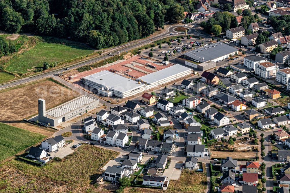 Aerial image Kenzingen - Grounds of the fire depot on in Kenzingen in the state Baden-Wurttemberg, Germany