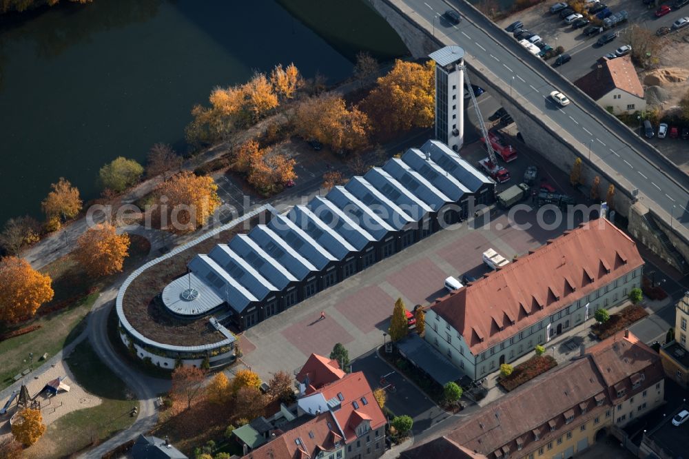 Aerial photograph Kitzingen - Grounds of the fire depot on Freiwillige Feuerwehr Kitzingen in the district Etwashausen in Kitzingen in the state Bavaria, Germany