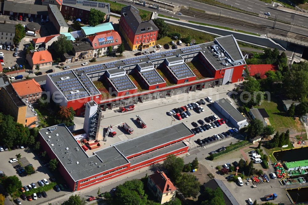 Aerial image Potsdam - Grounds of the fire depot on Holzmarktstrasse in Potsdam in the state Brandenburg, Germany
