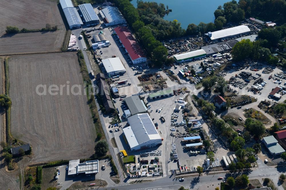 Mittenwalde from above - Depot with the headquarters of GAAC Commerz GmbH in the commercial area Mittenwalde in Brandenburg