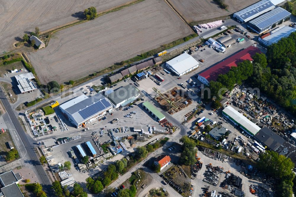 Aerial photograph Mittenwalde - Depot with the headquarters of GAAC Commerz GmbH in the commercial area Mittenwalde in Brandenburg