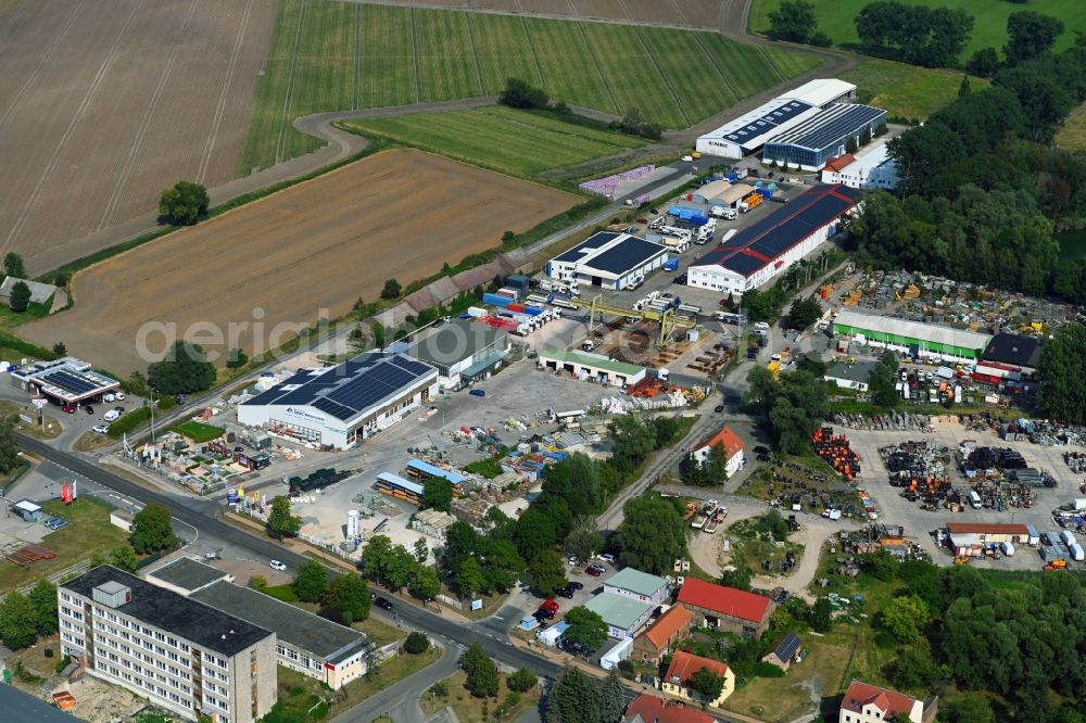 Aerial image Mittenwalde - Depot with the headquarters of GAAC Commerz GmbH in the commercial area Mittenwalde in Brandenburg