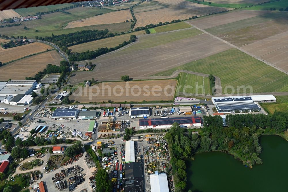 Aerial photograph Mittenwalde - Depot with the headquarters of GAAC Commerz GmbH in the commercial area Mittenwalde in Brandenburg