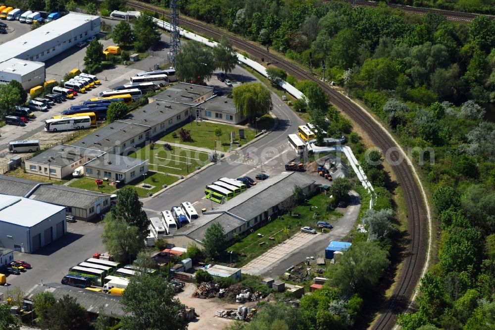 Aerial photograph Berlin - Site of the depot of the of Dr. Herrmann Touristik GmbH & Co. KG in Alt-Friedrichsfelde in Berlin, Germany