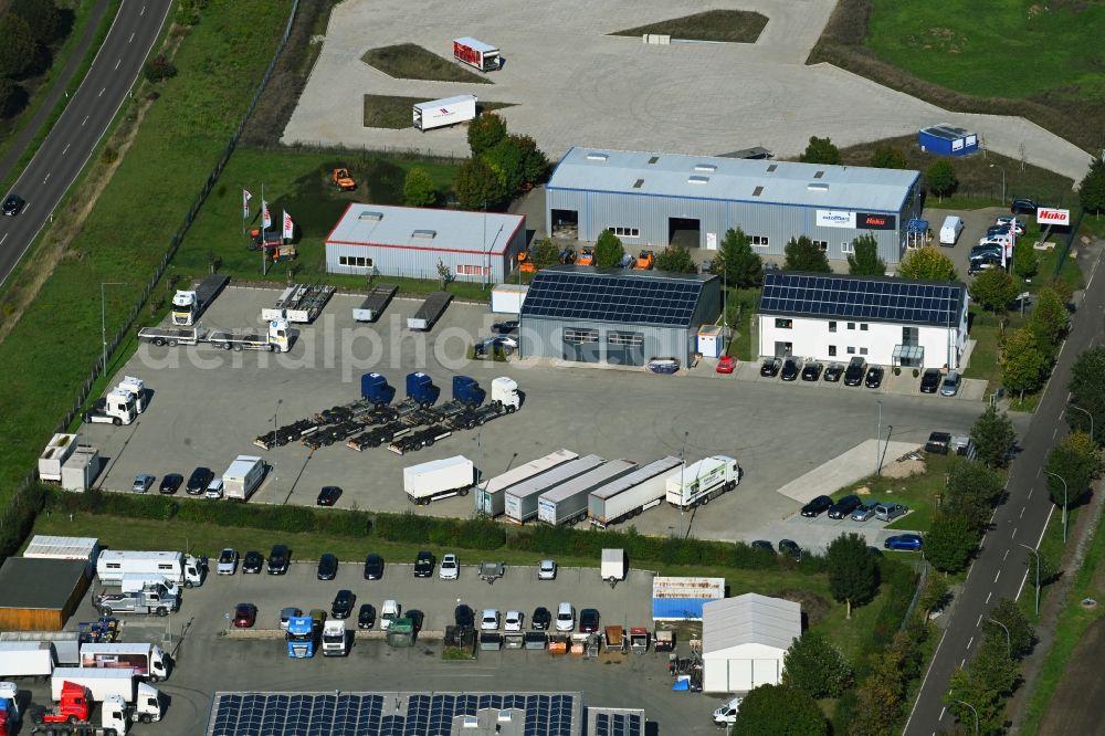Aerial photograph Barleben - Site of the depot of the Meier Akademie GmbH on street Curt-Schroeter-Strasse in the district Ebendorf in Barleben in the state Saxony-Anhalt, Germany