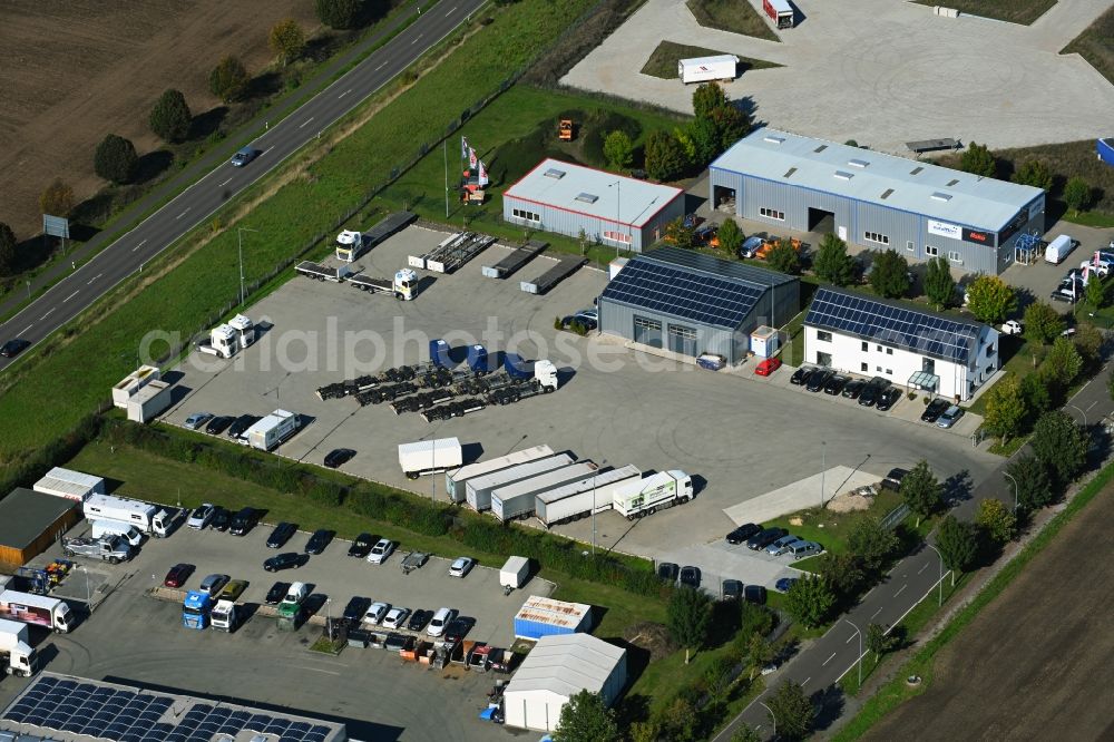 Barleben from above - Site of the depot of the Meier Akademie GmbH on street Curt-Schroeter-Strasse in the district Ebendorf in Barleben in the state Saxony-Anhalt, Germany