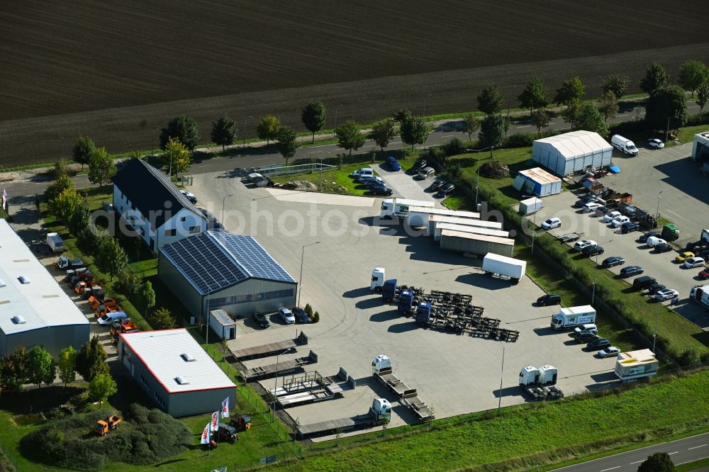 Barleben from the bird's eye view: Site of the depot of the Meier Akademie GmbH on street Curt-Schroeter-Strasse in the district Ebendorf in Barleben in the state Saxony-Anhalt, Germany