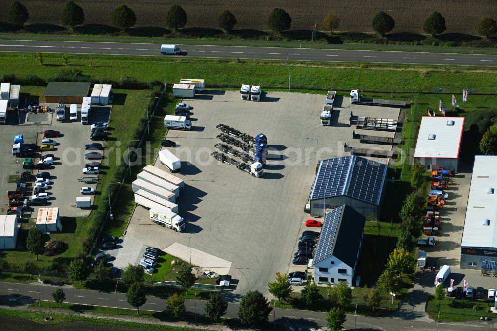 Aerial image Barleben - Site of the depot of the Meier Akademie GmbH on street Curt-Schroeter-Strasse in the district Ebendorf in Barleben in the state Saxony-Anhalt, Germany
