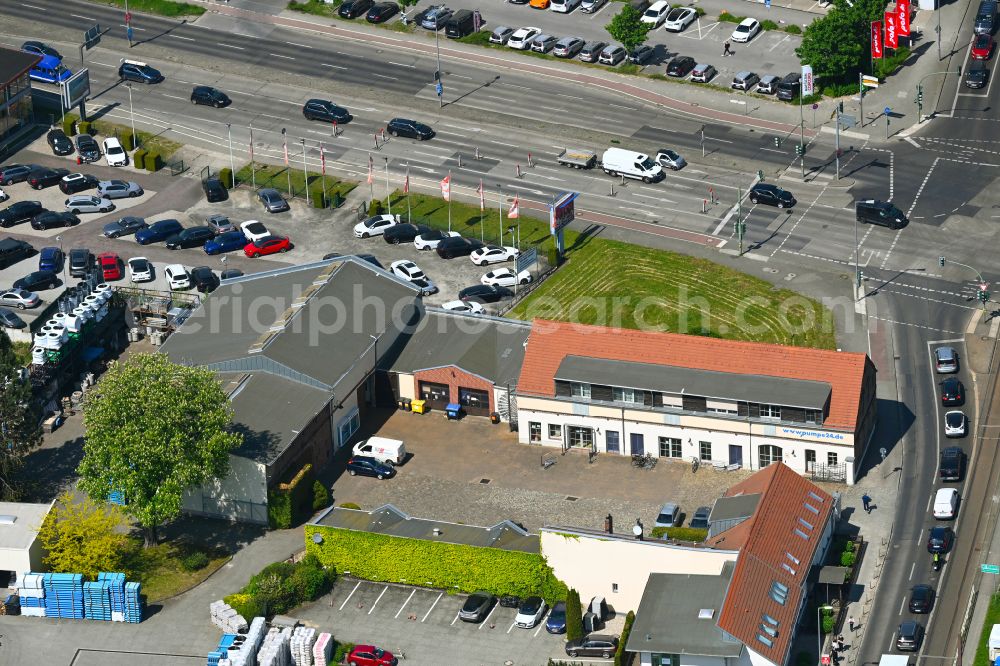 Aerial photograph Berlin - Site of the depot of the of Pegel Pumpenanlagen GmbH on street Hultschiner Damm in the district Mahlsdorf in Berlin, Germany