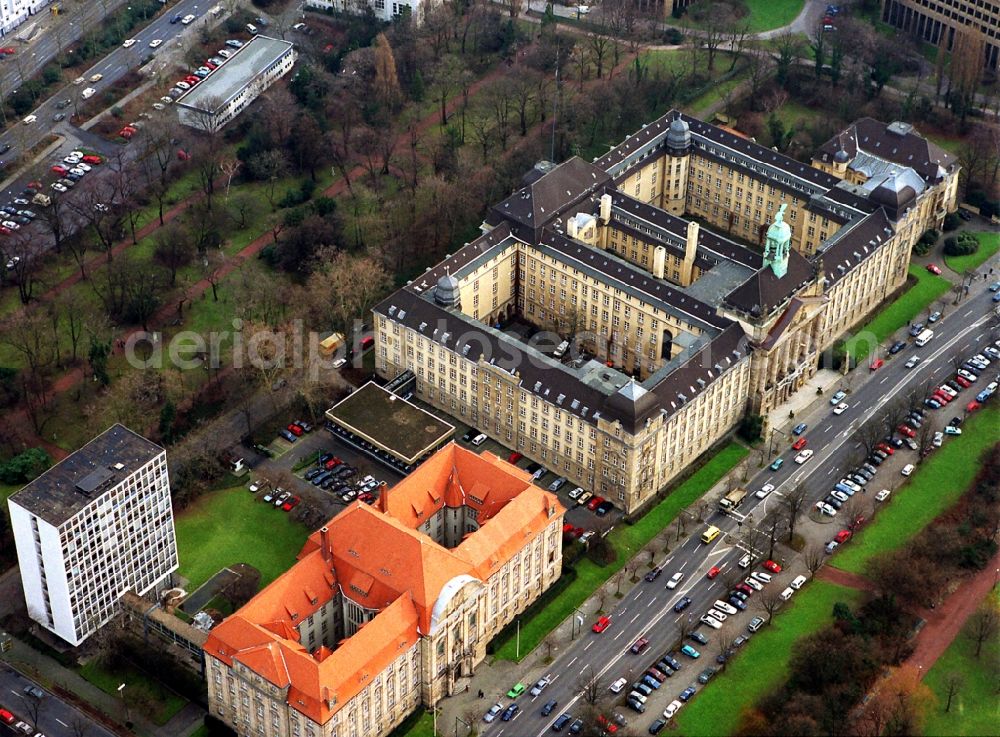 Düsseldorf from above - Building of the district government in Dusseldorf in the federal state of North Rhine-Westphalia