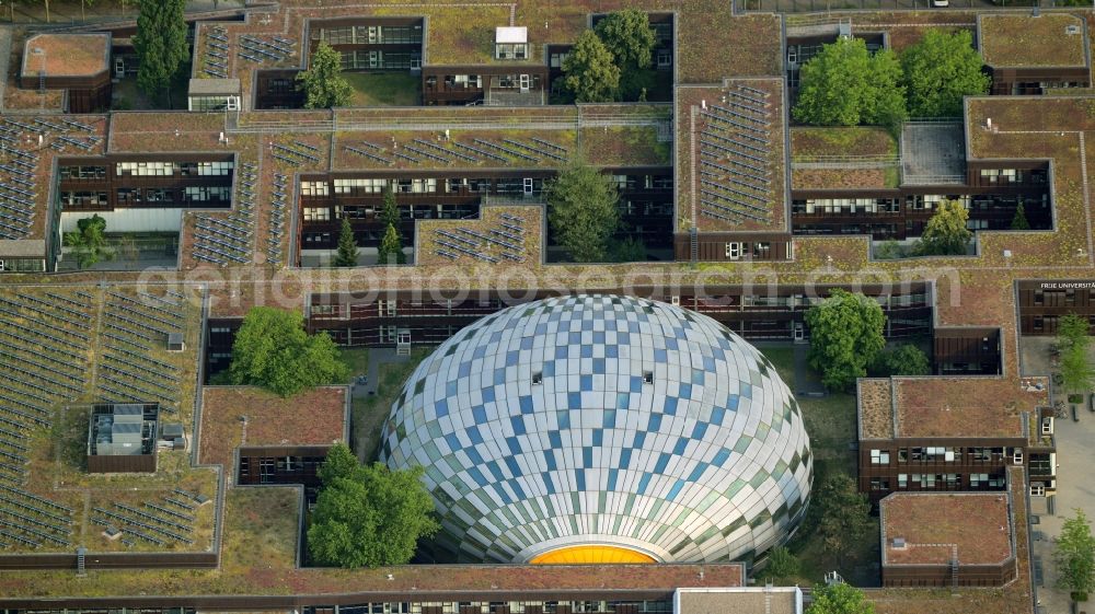 Berlin from above - Library Building of Philologische Bibliothek on the campus of FU Freie University in Berlin in Germany