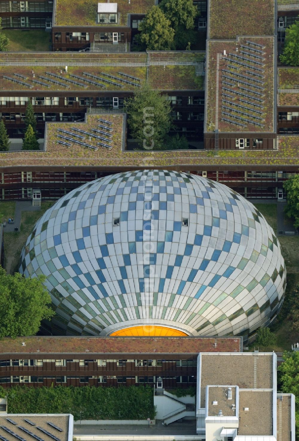 Berlin from the bird's eye view: Library Building of Philologische Bibliothek on the campus of FU Freie University in Berlin in Germany
