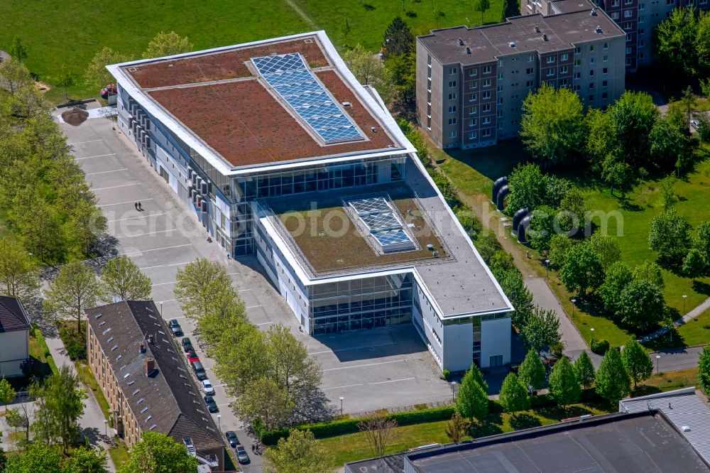Erfurt from above - Library Building of university in the district Andreasvorstadt in Erfurt in the state Thuringia, Germany