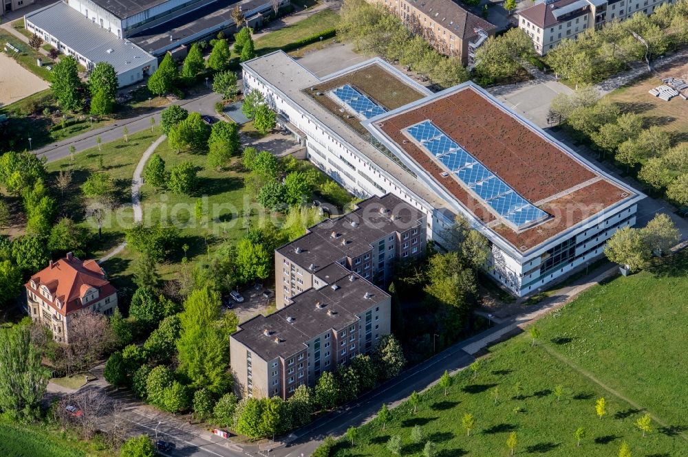 Erfurt from the bird's eye view: Library Building of university in the district Andreasvorstadt in Erfurt in the state Thuringia, Germany