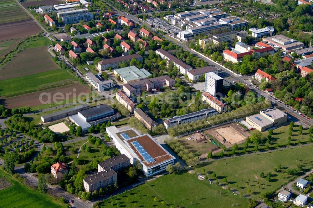 Aerial photograph Erfurt - Library Building of university in the district Andreasvorstadt in Erfurt in the state Thuringia, Germany