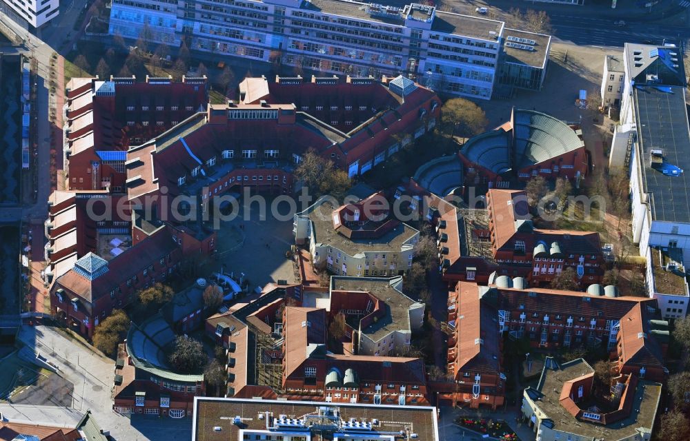 Aerial photograph Kassel - Library Building of Universitaetsbibliothek Kassel - Landesbibliothek of Stadt Kassel in Kassel in the state Hesse, Germany