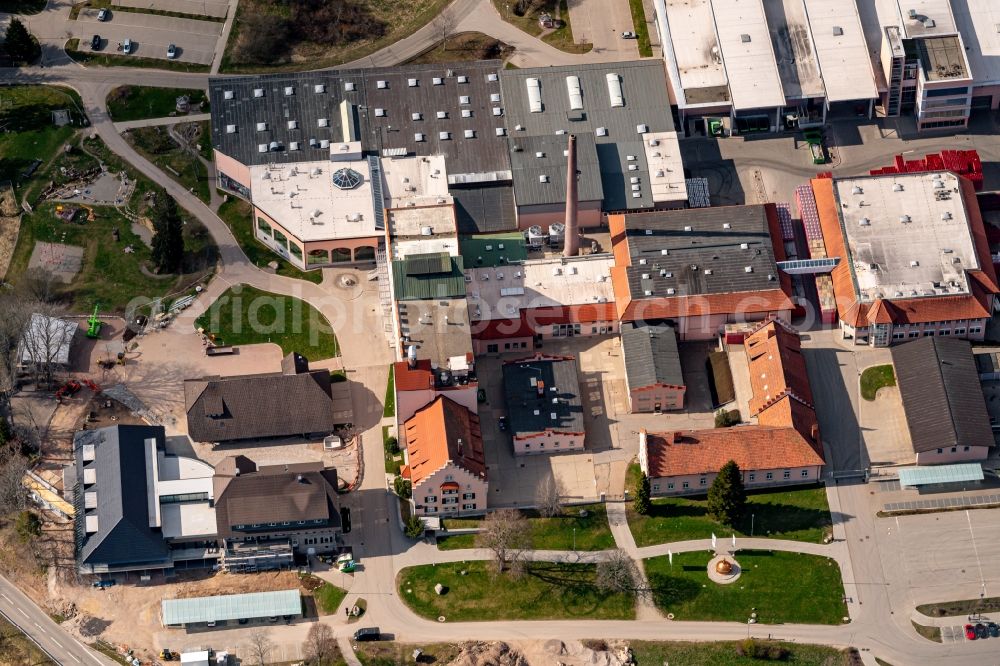 Aerial image Grafenhausen - Building and production halls on the premises of the brewery Badische Staatsbrauerei Rothaus AG in Grafenhausen in the state Baden-Wuerttemberg, Germany
