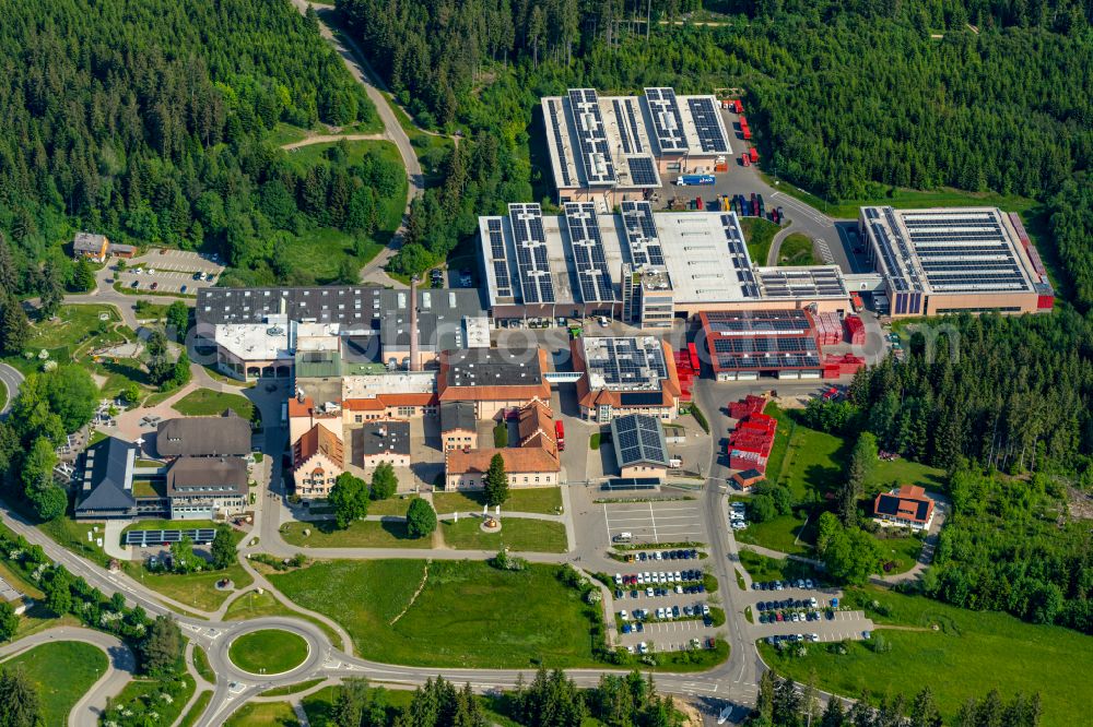Aerial photograph Grafenhausen - Building and production halls on the premises of the brewery Badische Staatsbrauerei Rothaus AG in Grafenhausen in the state Baden-Wuerttemberg, Germany