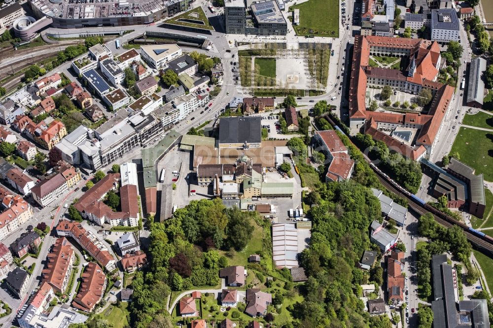 Aerial image Passau - Building and production halls on the premises of the brewery Bayerische Loewenbrauerei Franz Stockbauer AG in Passau in the state Bavaria, Germany