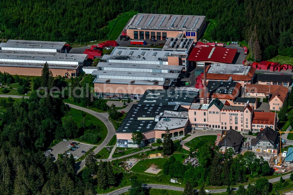 Grafenhausen from the bird's eye view: Building and production halls on the premises of the brewery Rothaus Brauerei in Grafenhausen in the state Baden-Wuerttemberg