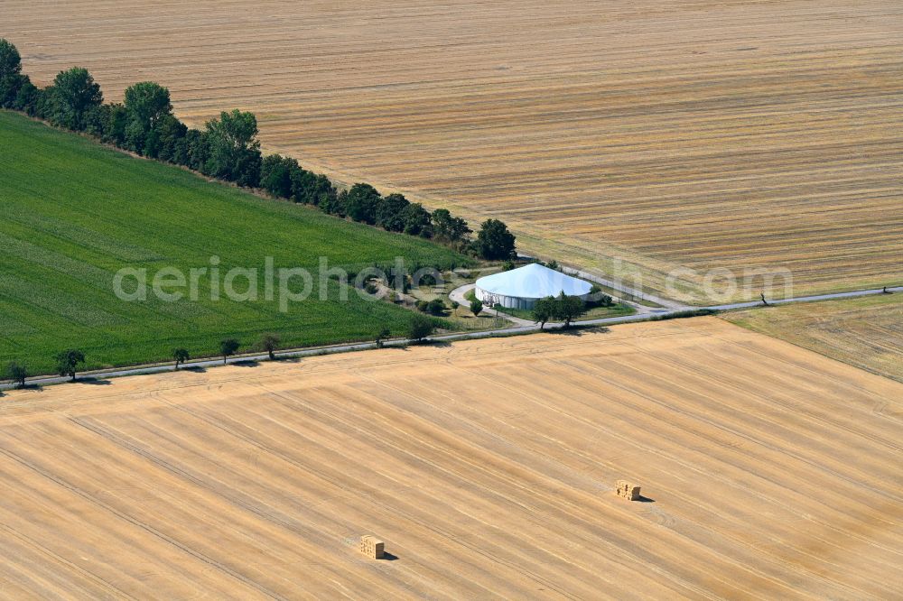 Aerial image Nemsdorf-Göhrendorf - Bio- diesel storage tank system at a field in Nemsdorf-Goehrendorf in the state Saxony-Anhalt, Germany