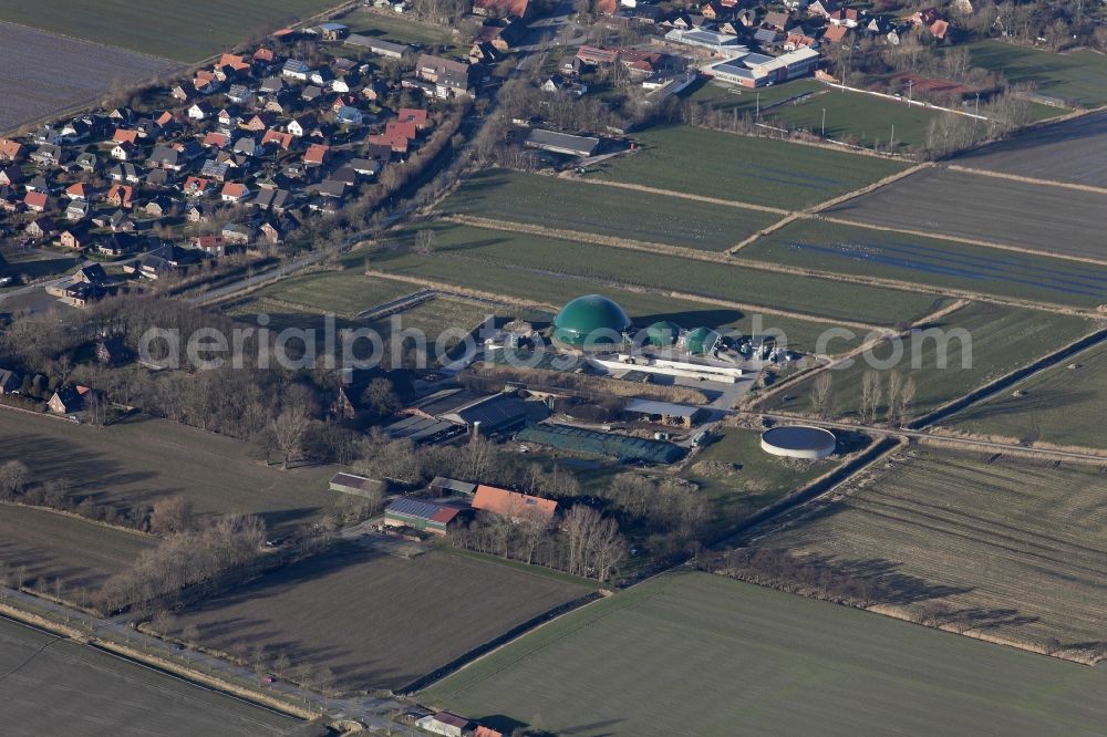 Aerial image Wurster Nordseeküste - Gas storage tank in Wremen in Wurster Nordseekueste in Lower Saxony