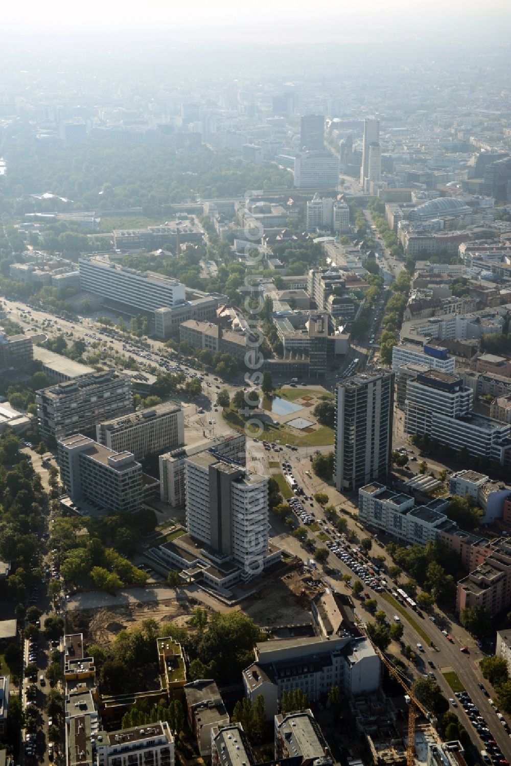 Aerial image Berlin - Residential and commercial area at the Ernst-Reuter-Platz in Berlin Charlottenburg