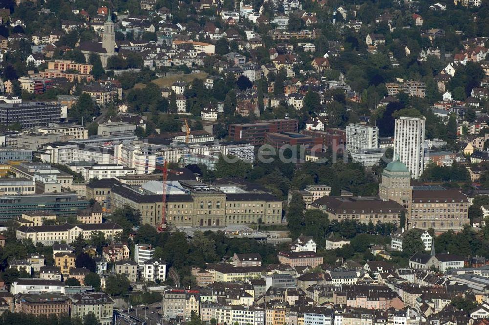 Aerial image Zürich - Zu sehen ist die ETH-Zürich, sowie die Universität Zürich.