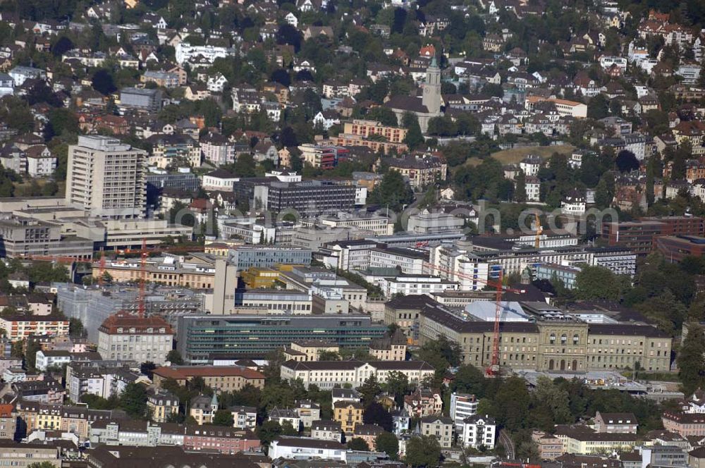 Aerial photograph Zürich - Zu sehen ist die ETH-Zürich, sowie das Hochhaus des Universitätsspitals Zürich.