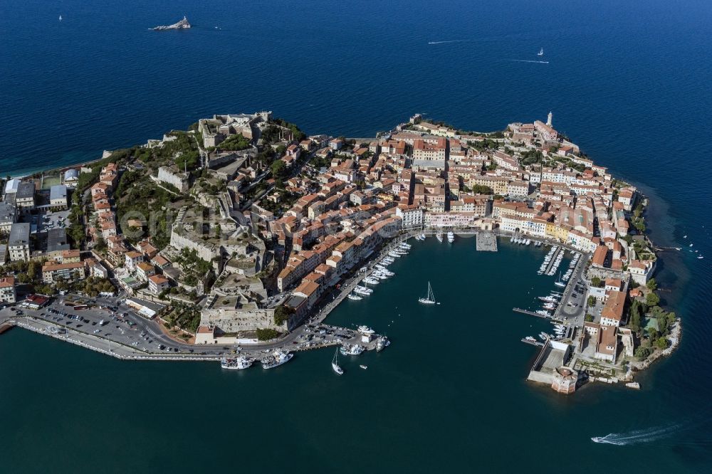 Aerial image Portoferraio - View of the port of Portoferraio on Elba Island in Italy