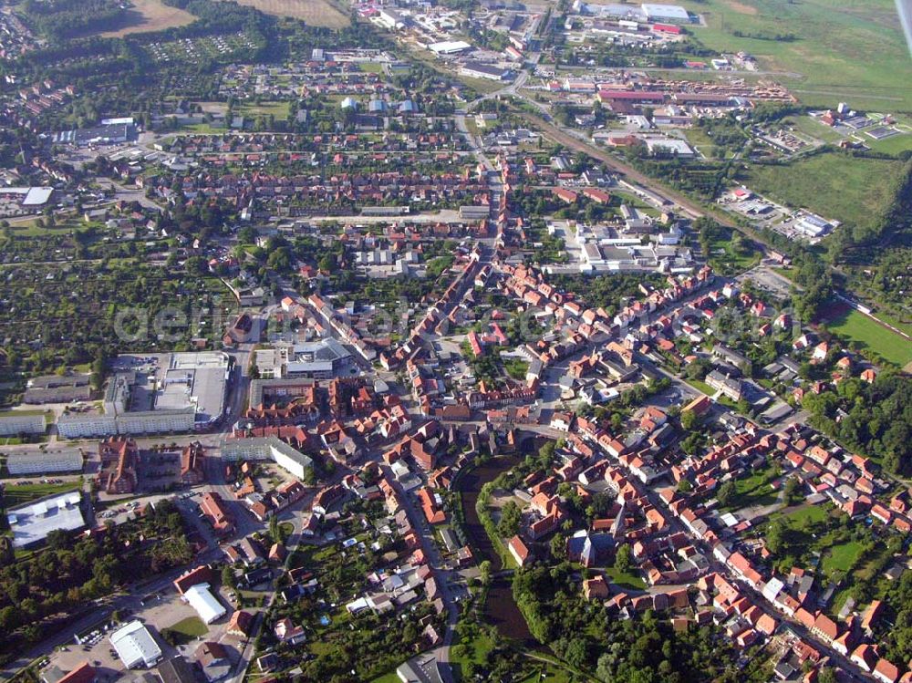 Aerial photograph Hagenow Mecklenburg-Vorpommern - Blick auf das Stadtzentrum von Hagenow in Mecklenburg-Vorpommern