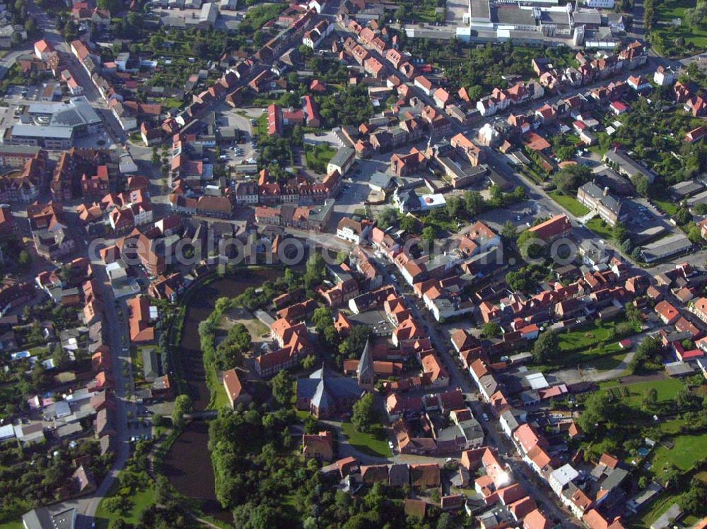 Hagenow Mecklenburg-Vorpommern from above - Blick auf das Stadtzentrum von Hagenow in Mecklenburg-Vorpommern