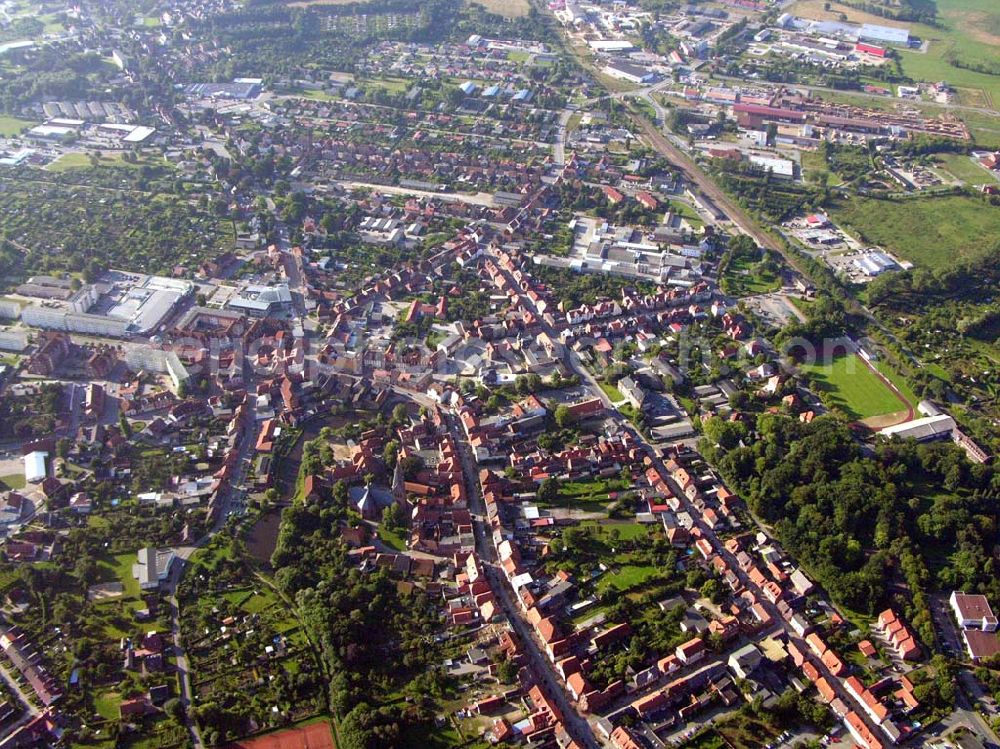 Hagenow Mecklenburg-Vorpommern from the bird's eye view: Blick auf das Stadtzentrum von Hagenow in Mecklenburg-Vorpommern