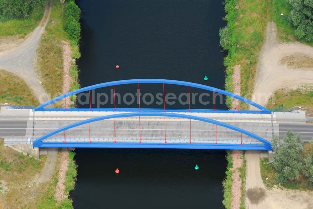 Aerial image Marquardt (Brandenburg) - Blick auf eine Straßenbrücke bei Marquardt/Brandenburg, errichtet von der Schälerbau Berlin GmbH