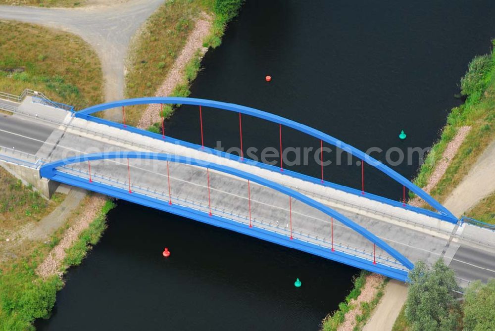 Aerial photograph Marquardt (Brandenburg) - Blick auf eine Straßenbrücke bei Marquardt/Brandenburg, errichtet von der Schälerbau Berlin GmbH