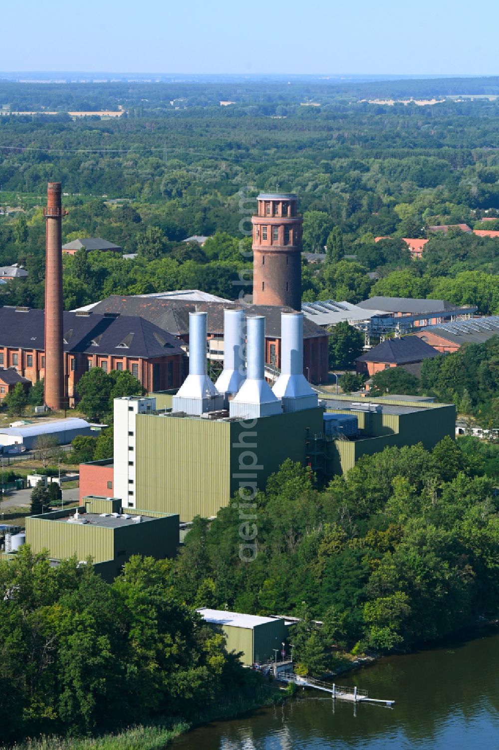 Aerial photograph Kirchmöser - Power station plants of the combined heat and power station - regional heat in Kirchmoeser in the state Brandenburg, Germany