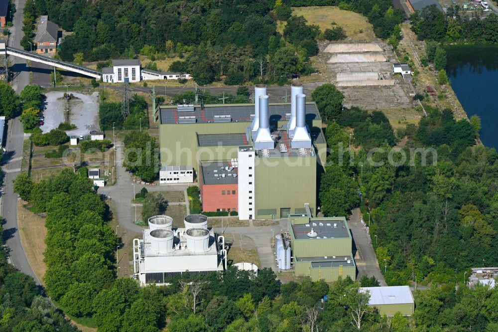 Kirchmöser from above - Power station plants of the combined heat and power station - regional heat in Kirchmoeser in the state Brandenburg, Germany