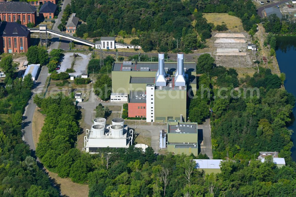 Kirchmöser from the bird's eye view: Power station plants of the combined heat and power station - regional heat in Kirchmoeser in the state Brandenburg, Germany