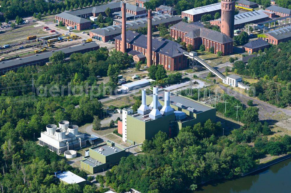 Kirchmöser from above - Power station plants of the combined heat and power station - regional heat in Kirchmoeser in the state Brandenburg, Germany