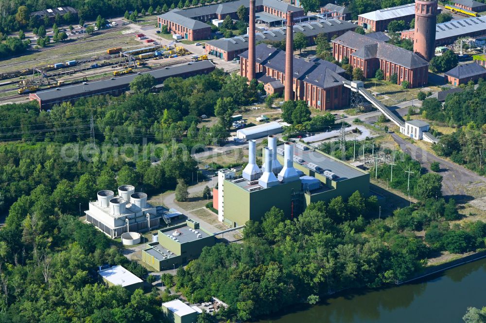 Kirchmöser from the bird's eye view: Power station plants of the combined heat and power station - regional heat in Kirchmoeser in the state Brandenburg, Germany