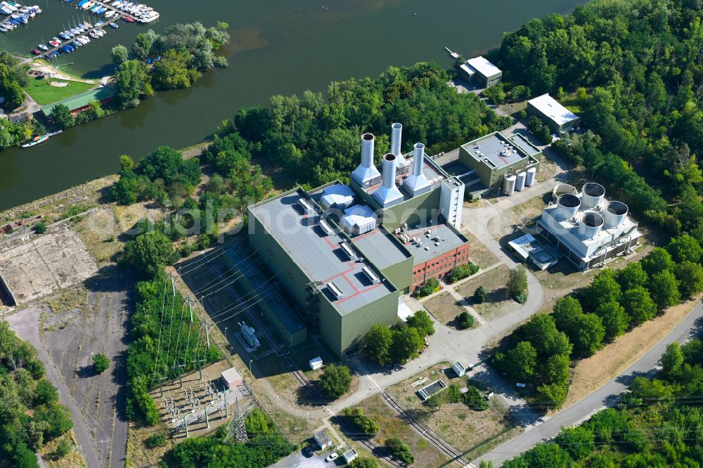 Aerial image Kirchmöser - Power station plants of the combined heat and power station - regional heat in Kirchmoeser in the state Brandenburg, Germany