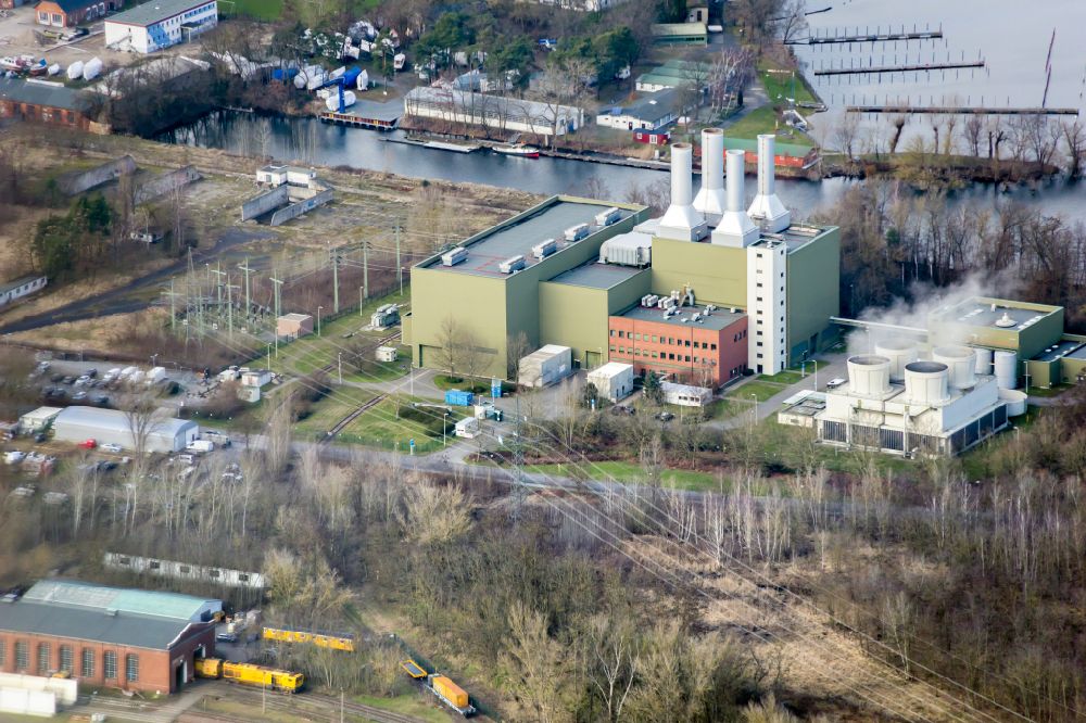 Aerial image Kirchmöser - Power station plants of the combined heat and power station - regional heat in Kirchmoeser in the state Brandenburg, Germany