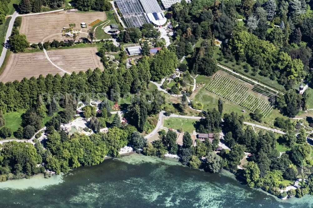 Aerial photograph Konstanz - Island area Mainau with the village center in Konstanz in the state Baden-Wuerttemberg, Germany