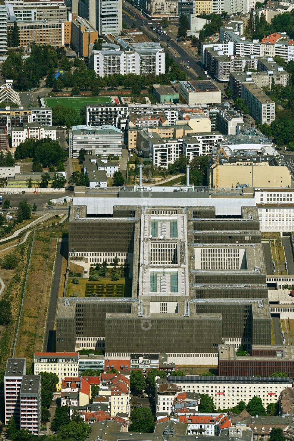 Aerial photograph Berlin - Construction of BND headquarters on Chausseestrasse in the Mitte district of the capital Berlin