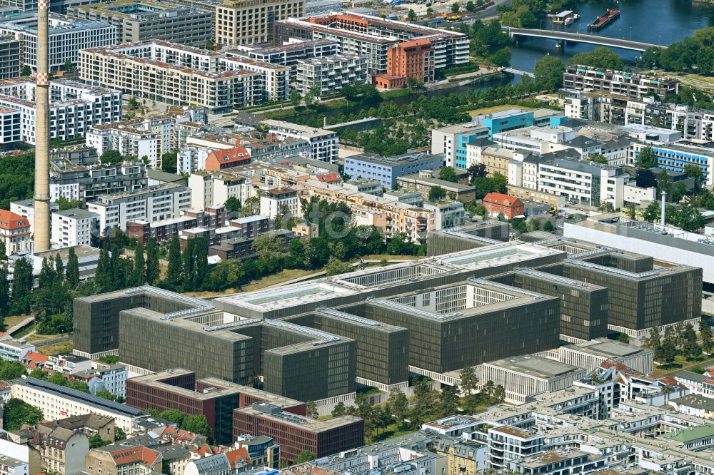 Berlin from the bird's eye view: Construction of BND headquarters on Chausseestrasse in the Mitte district of the capital Berlin